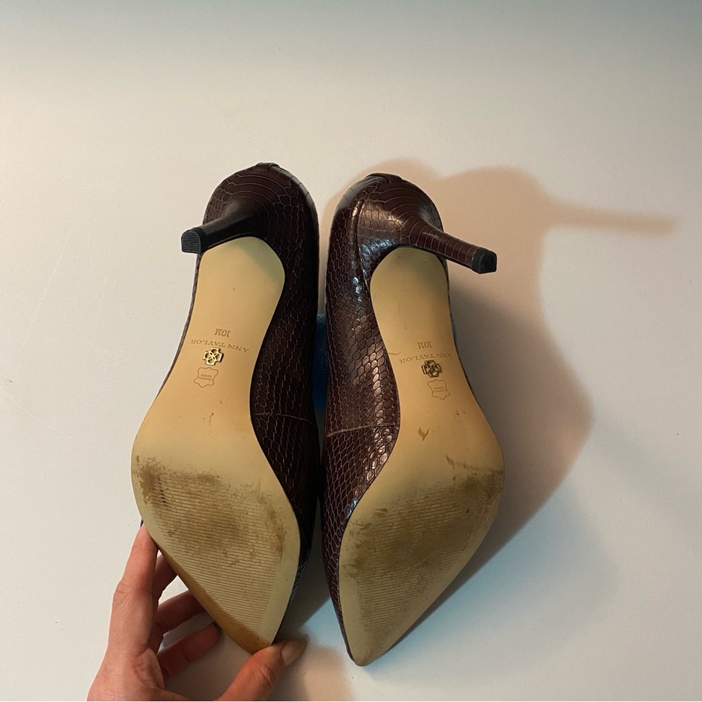 Ann Taylor Snakeskin Heels Size 10M - Picture 6 of 10